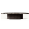 Mesa de centro com pedestal de madeira e pedra natural frete grátis